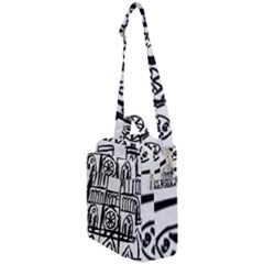 Gold Foil Notre Dame Crossbody Day Bag by artworkshop