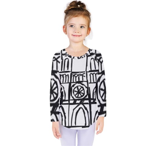 Gold Foil Notre Dame Kids  Long Sleeve Tee by artworkshop