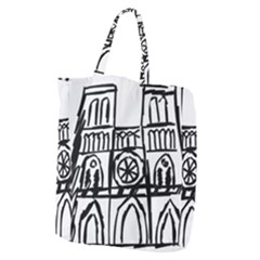 Gold Foil Notre Dame Giant Grocery Tote by artworkshop