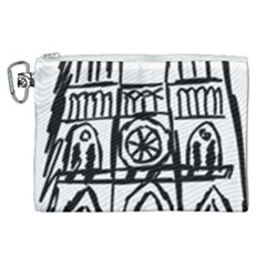 Gold Foil Notre Dame Canvas Cosmetic Bag (xl) by artworkshop