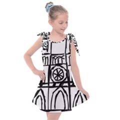 Gold Foil Notre Dame Kids  Tie Up Tunic Dress by artworkshop