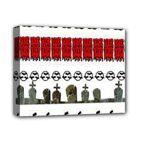 Halloween Borders Trick Deluxe Canvas 14  X 11  (stretched) by artworkshop