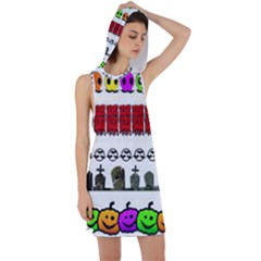 Halloween Borders Trick Racer Back Hoodie Dress by artworkshop