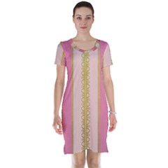 Lace Gold Euclidean Short Sleeve Nightdress