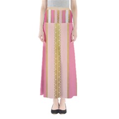 Lace Gold Euclidean Full Length Maxi Skirt by artworkshop