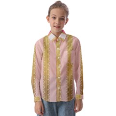 Lace Gold Euclidean Kids  Long Sleeve Shirt by artworkshop