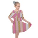 Lace Gold Euclidean Kids  Shoulder Cutout Chiffon Dress View1