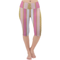 Lace Gold Euclidean Lightweight Velour Cropped Yoga Leggings