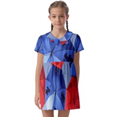 Letters Pattern Folding Umbrellas 2 Kids  Asymmetric Collar Dress by artworkshop