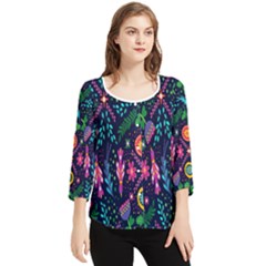 Pattern Nature Design Chiffon Quarter Sleeve Blouse by artworkshop