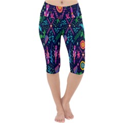 Pattern Nature Design Lightweight Velour Cropped Yoga Leggings