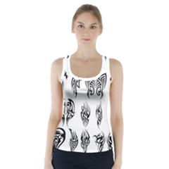 Tattoo Pattern Coin Purse Racer Back Sports Top