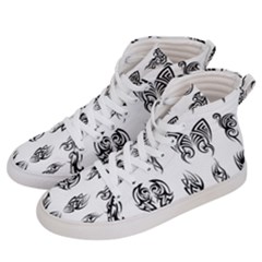 Tattoo Pattern Coin Purse Men s Hi-top Skate Sneakers