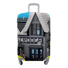 Winter Village Snow Brick Buildings Luggage Cover (small) by artworkshop