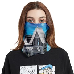 Winter Village Snow Brick Buildings Face Covering Bandana (two Sides) by artworkshop