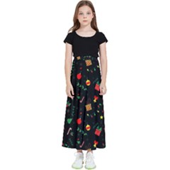 Christmas Pattern Texture Colorful Wallpaper Kids  Flared Maxi Skirt