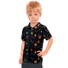 Christmas Pattern Texture Colorful Wallpaper Kids  Polo Tee