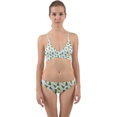 Christmas Tree Pattern Christmas Trees Wrap Around Bikini Set by Ravend