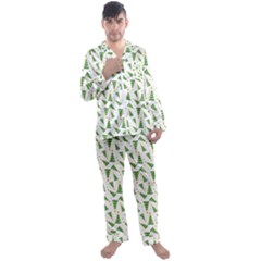 Christmas Tree Pattern Christmas Trees Men s Long Sleeve Satin Pajamas Set by Ravend