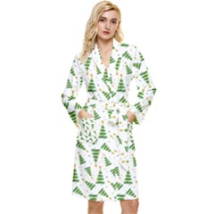 Christmas Tree Pattern Christmas Trees Long Sleeve Velour Robe by Ravend