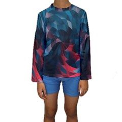 Art Polygon Geometric Design Pattern Colorful Kids  Long Sleeve Swimwear by Ravend