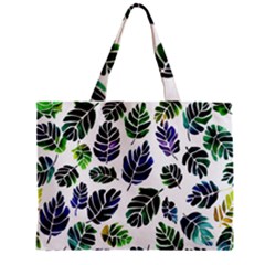 Leaves Watercolor Ornamental Decorative Design Zipper Mini Tote Bag