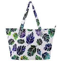 Leaves Watercolor Ornamental Decorative Design Full Print Shoulder Bag