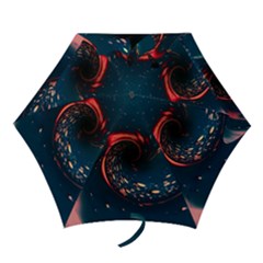 Fluid Swirl Spiral Twist Liquid Abstract Pattern Mini Folding Umbrellas by Ravend