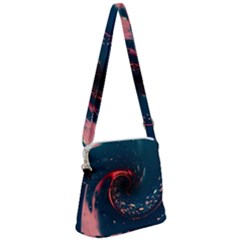 Fluid Swirl Spiral Twist Liquid Abstract Pattern Zipper Messenger Bag