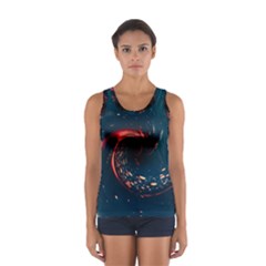 Fluid Swirl Spiral Twist Liquid Abstract Pattern Sport Tank Top 