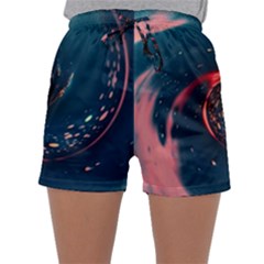 Fluid Swirl Spiral Twist Liquid Abstract Pattern Sleepwear Shorts