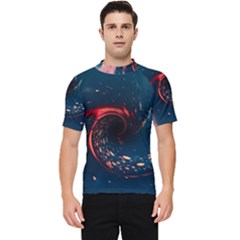 Fluid Swirl Spiral Twist Liquid Abstract Pattern Men s Short Sleeve Rash Guard by Ravend