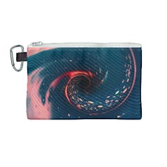 Fluid Swirl Spiral Twist Liquid Abstract Pattern Canvas Cosmetic Bag (medium)