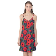 Background Poppies Flowers Seamless Ornamental Camis Nightgown 