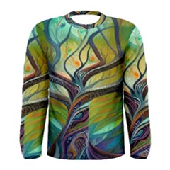 Tree Magical Colorful Abstract Metaphysical Men s Long Sleeve Tee