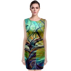 Tree Magical Colorful Abstract Metaphysical Classic Sleeveless Midi Dress