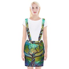 Tree Magical Colorful Abstract Metaphysical Braces Suspender Skirt by Ravend