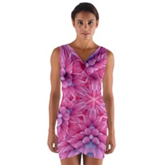 Art Rosette Pattern Background Floral Pattern Wrap Front Bodycon Dress