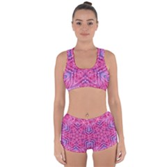 Art Rosette Pattern Background Floral Pattern Racerback Boyleg Bikini Set