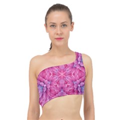 Art Rosette Pattern Background Floral Pattern Spliced Up Bikini Top  by Ravend