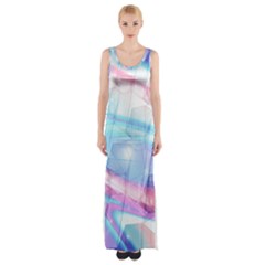 Polygons Bokeh Geometric Art Geometric Background Thigh Split Maxi Dress