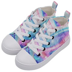 Polygons Bokeh Geometric Art Geometric Background Kids  Mid-top Canvas Sneakers