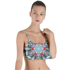 Geometric Symmetrical Symmetry Data Futuristic Layered Top Bikini Top  by Ravend