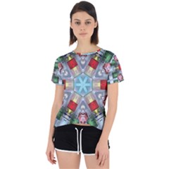 Geometric Symmetrical Symmetry Data Futuristic Open Back Sport Tee by Ravend