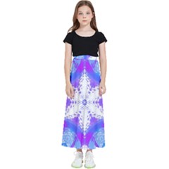 Snowflake Kaleidoscope Template Background Kids  Flared Maxi Skirt