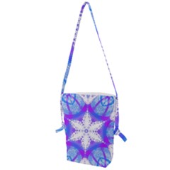 Snowflake Kaleidoscope Template Background Folding Shoulder Bag