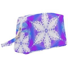 Snowflake Kaleidoscope Template Background Wristlet Pouch Bag (large)