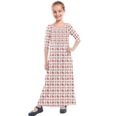 Wrapping Paper Christmas Packaging Surprise Kids  Quarter Sleeve Maxi Dress