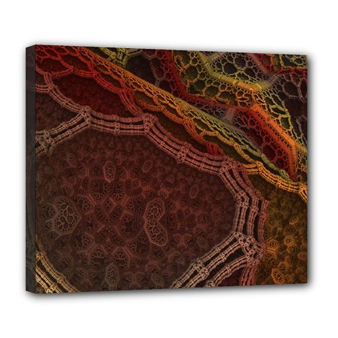 Fractal Pattern Geometric Pattern Disintegration Deluxe Canvas 24  X 20  (stretched) by Ravend