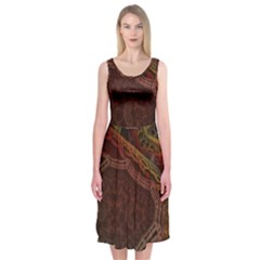 Fractal Pattern Geometric Pattern Disintegration Midi Sleeveless Dress